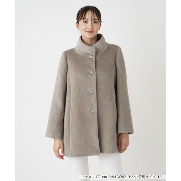 スタンドカラーシャギーコート | レリアン プラスハウス(Leilian PLUS