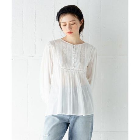 BEATRICE】刺繍ピンタックブラウス | アンレクレ(en recre) | マルイ  