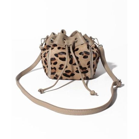 BEVINI】ハラコレオパード巾着ショルダーバッグ | ネミカ(NEMIKA  