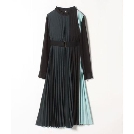 バイカラープリーツワンピース | ランバン コレクション(LANVIN 