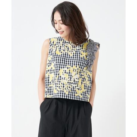 チェック柄ノースリーブブラウス | ランバン コレクション(LANVIN 