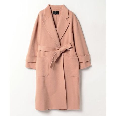 ランバン LANVIN すっぱく ブラウンフード付きムートンコート 