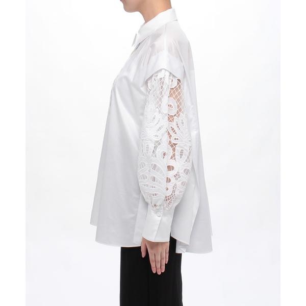 ランバンコレクションの白レースシャツ - シャツ/ブラウス(七分/長袖)