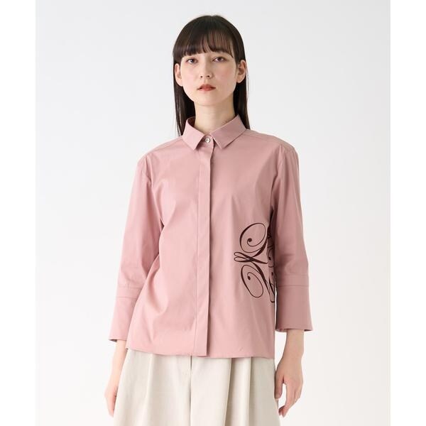 LANVIN COLLECTION / ランバン コレクション ロゴ刺しゅうカラーシャツ ロゴ刺しゅうカラーシャツ | ランバン コレクション(LANVIN