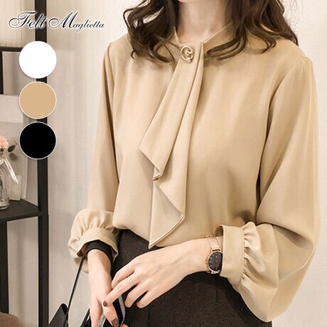 お仕事顔映え 上品ボウタイブラウス フェルトマリエッタ Felt Maglietta Am278 ファッション通販 マルイウェブチャネル