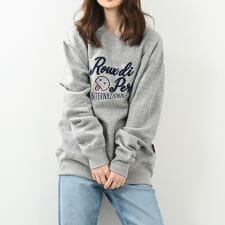 【日本製】チェーン刺繍 裏起毛トレーナー