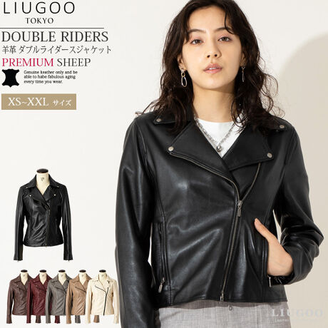 本革 ダブルライダースジャケット レディース リューグー DRY02LB | リューグー(LIUGOO) | DRY02LB | ファッション