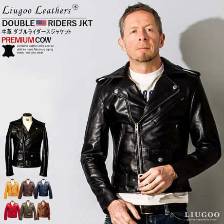 Liugoo Leathers 本革 ダブルライダースジャケット メンズ Dry01a リューグー Liugoo Dry01a ファッション通販 マルイウェブチャネル