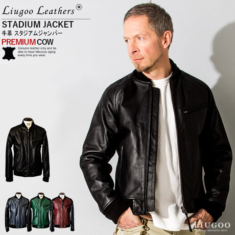Liugoo Leathers 本革 レザ バイカースタジャン メンズ Srr01c リューグー Liugoo Srr01c ファッション通販 マルイウェブチャネル
