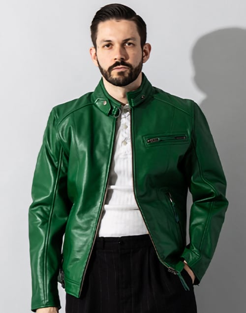 Liugoo Leathers 本革 シングルライダースジャケット メンズ SRS01A