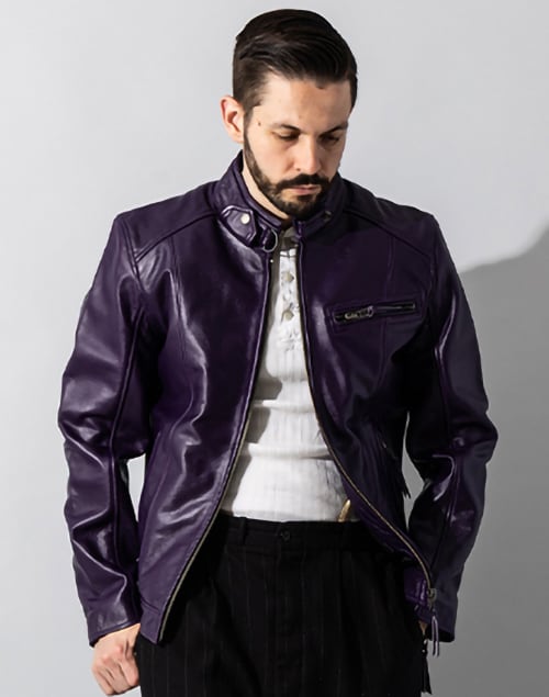 Liugoo Leathers 本革 シングルライダースジャケット メンズ SRS01A