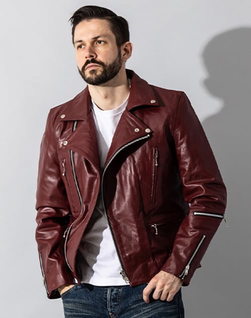 monkey time＞ シープ レザー オーバーサイズ ダブルライダース