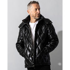 Liugoo Leathers 本革 ダイヤモンドキルト レザーダウンジャケット WNG19A