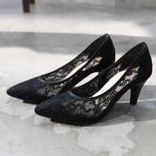 日本製 シューファンタジー Shoe Fantasy ポインテッド レース パンプス