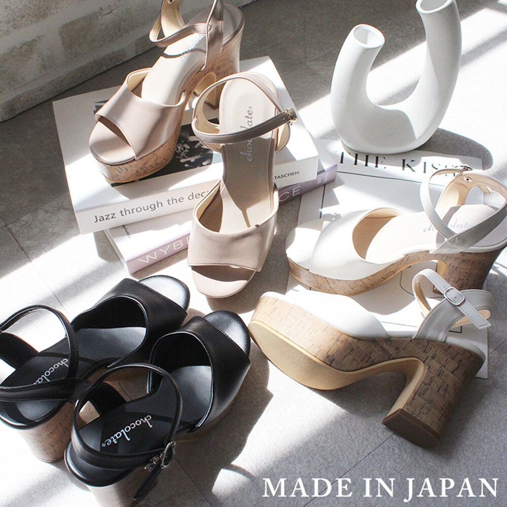 日本製 シューファンタジー Shoe Fantasy 厚底 シンプル ストラップ