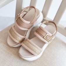 シューファンタジー Shoe Fantasy 厚底 グリッターベルト メッシュ スポーツサンダル