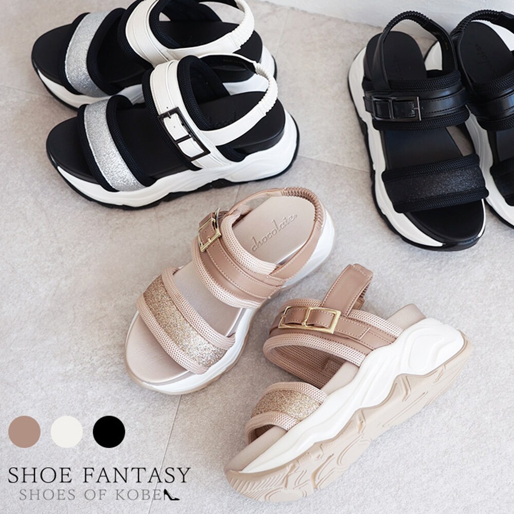 シューファンタジー Shoe Fantasy ビジューバックル メッシュスポーツ