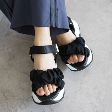 シューファンタジー Shoe Fantasy 厚底 チュール クロスベルト スポーツサンダル