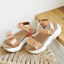シューファンタジー Shoe Fantasy 厚底 サテンリボン スポーツサンダル