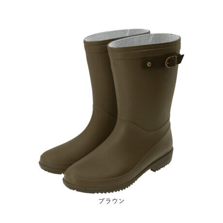 レインブーツ レディース おしゃれ 通販 ミドル丈 ブラウン Mサイズ Lサイズ ブラック 黒 長靴 バックヤードファミリー Backyard Family Rainboots ファッション通販 マルイウェブチャネル
