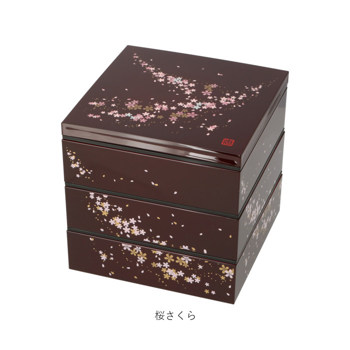重箱三段通販桜3段お重6寸ランチボックスファミリーサイズお重箱おせちお花見行