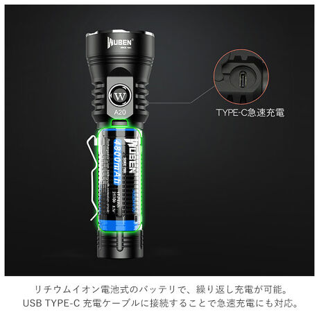 懐中電灯 Led 強力 充電式 通販 小型 明るい Ledライト 防災 フラッシュライト ハンディラ バックヤードファミリー Backyard Family Wubena ファッション通販 マルイウェブチャネル