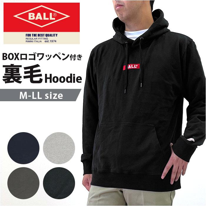 BALL OE裏毛 BOXロゴワッペン付き パーカー | バックヤードファミリー
