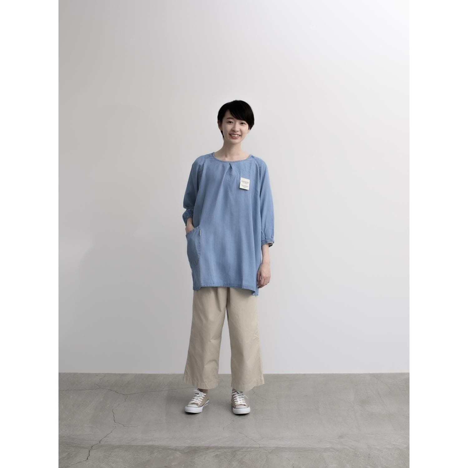 緑日 割烹着 ネイビー　en nichi 緑日 割烹着 ネイビー en nichi 緑日 割烹着 ネイビー en nichi