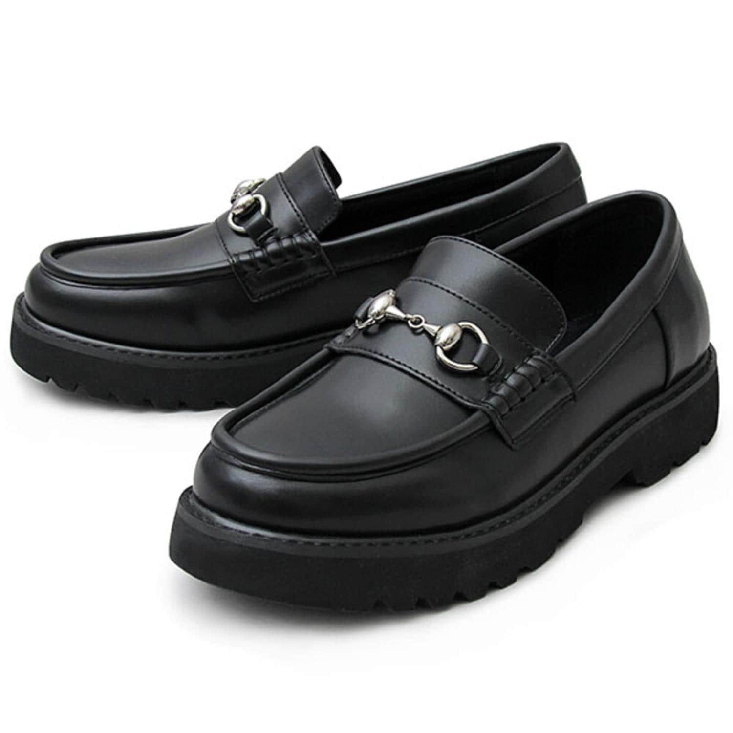 [}C]glabella PLATFORM SOLE BIT LOAFERS/obN[ht@~[iBACKYARD FAMILYj BLACK