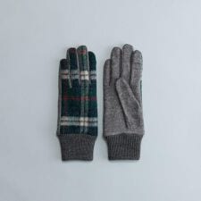 タータンチェックリブニットジャージグローブ タッチパネル対応