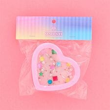 ハートケース入りパール＆キラキラストーンリング 12個セット