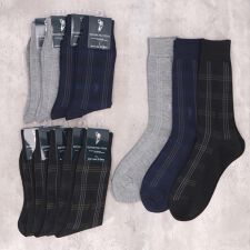 紳士 綿混ビジネスソックス/チェック