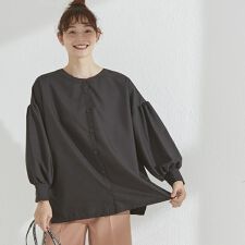 アイロンいらず！前後２ＷＡＹシャーリングブラウス