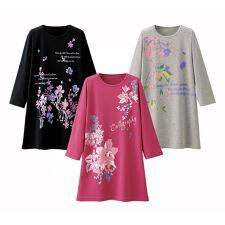 吸水速乾プリント７分袖Ｔシャツ３色組
