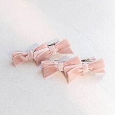 ピンクバレンタイン リボン ヘアピン2個セット