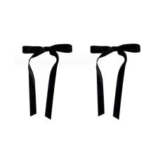 ベロア リボンヘアクリップ ２本セット