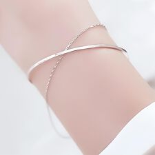 メタルライン＆チェーン2連ブレスレット