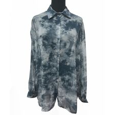 タイダイ柄 長袖シアーシャツ