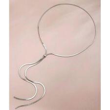 スネーク メタル ロング Yシェイプ ループタイネックレス