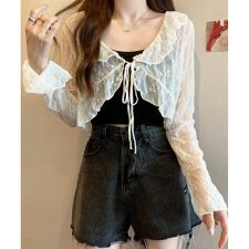 小花柄シアーカーディガン