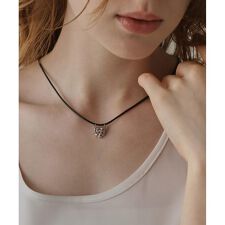 編み込みハートチャームネックレス