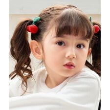 Rora チェリー ニット ヘアクリップ ２個セット