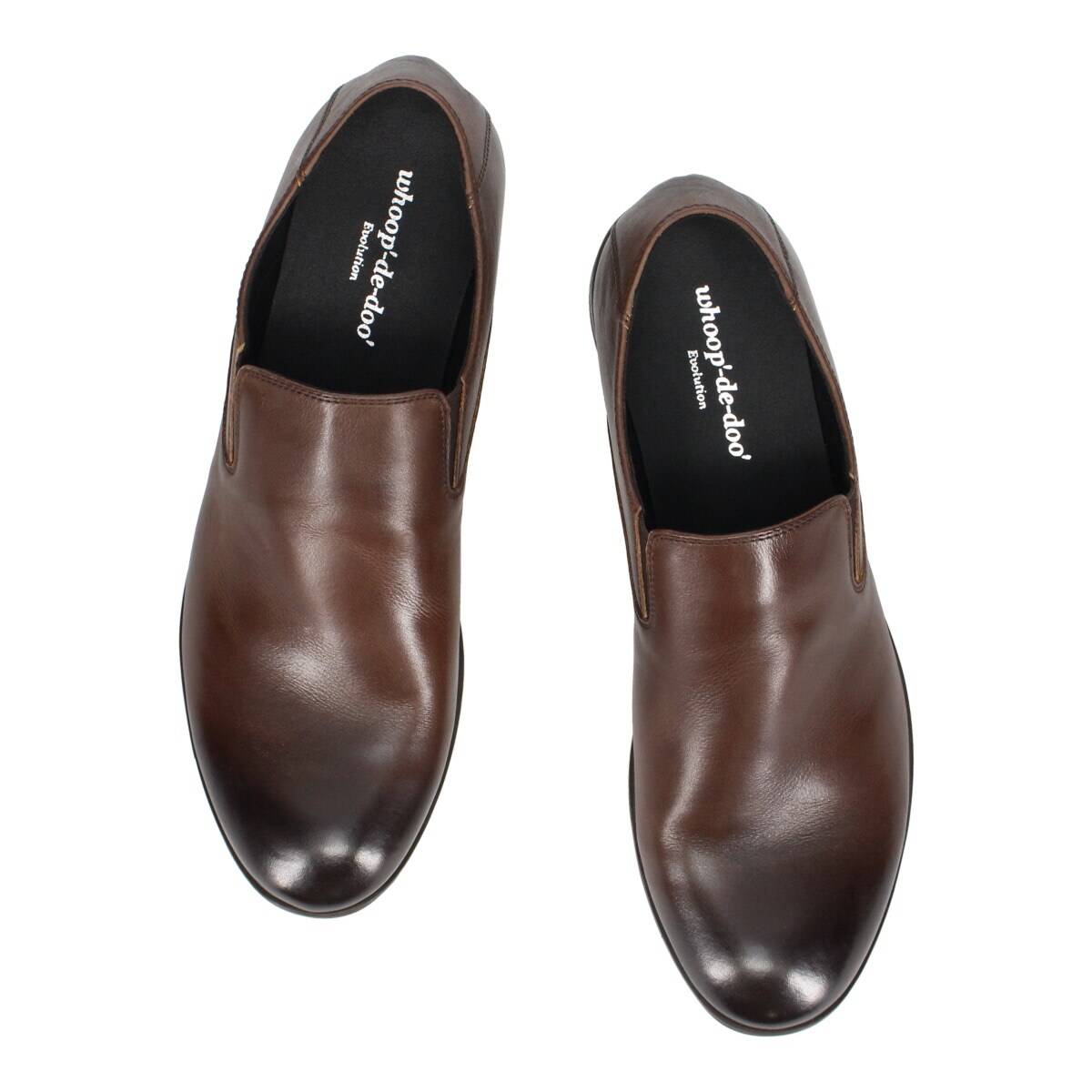 ドレープレザー プレーントゥ スリッポン カジュアルシューズ