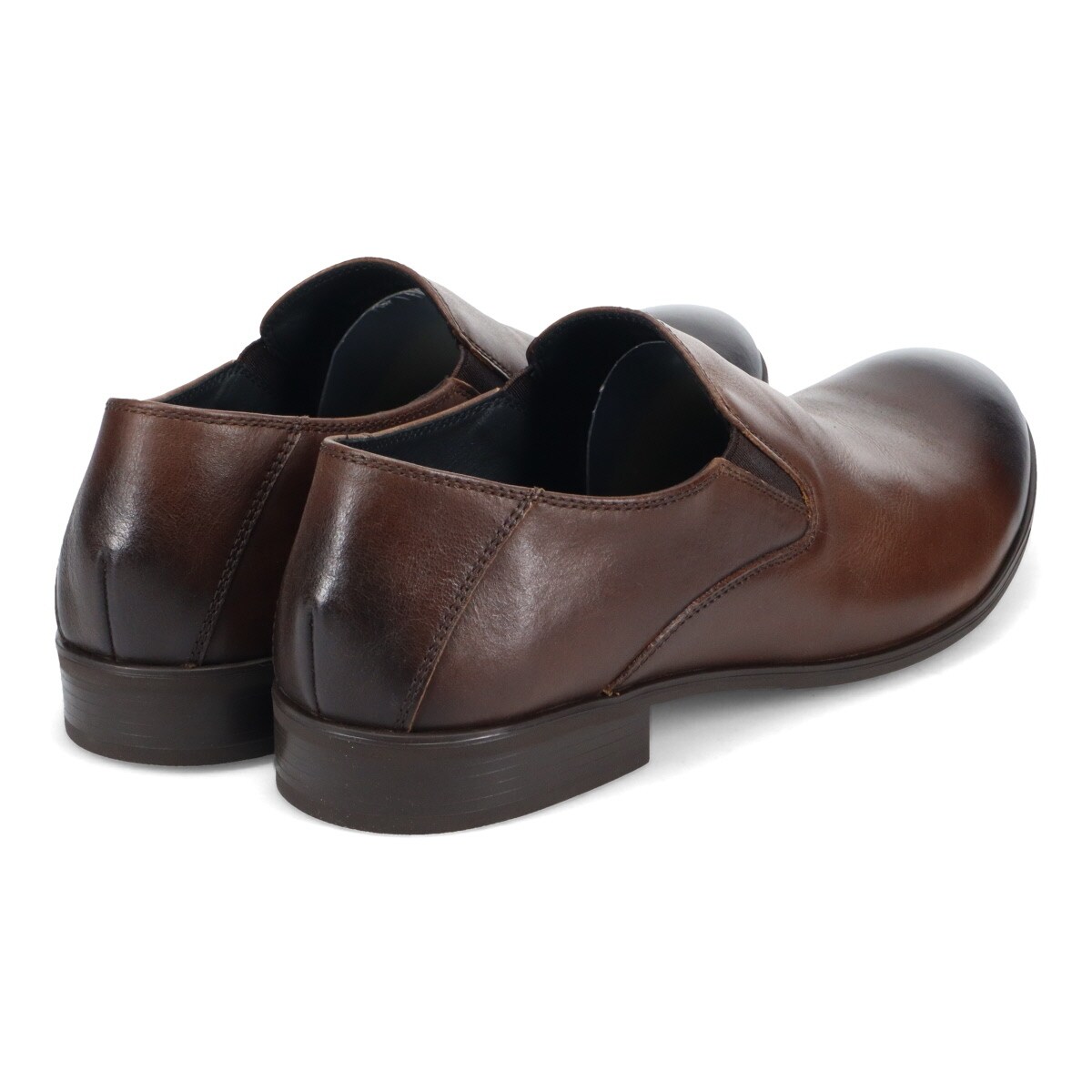 ドレープレザー プレーントゥ スリッポン カジュアルシューズ