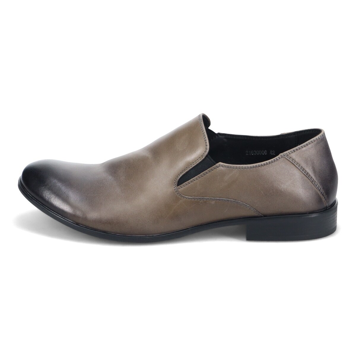 ドレープレザー プレーントゥ スリッポン カジュアルシューズ