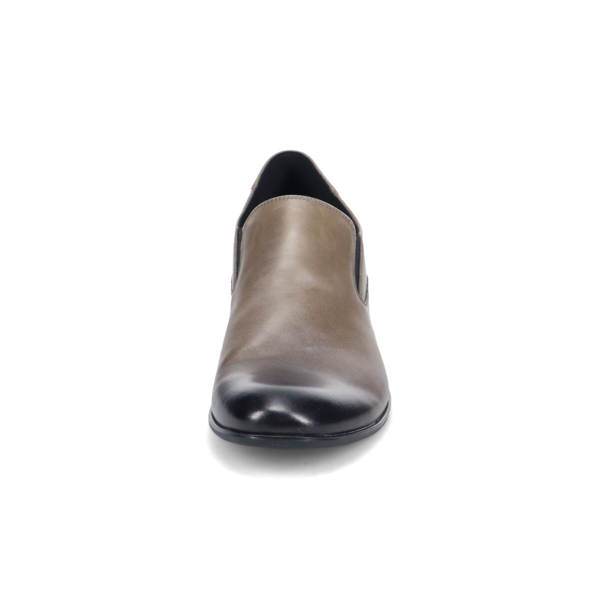 ドレープレザー プレーントゥ スリッポン カジュアルシューズ