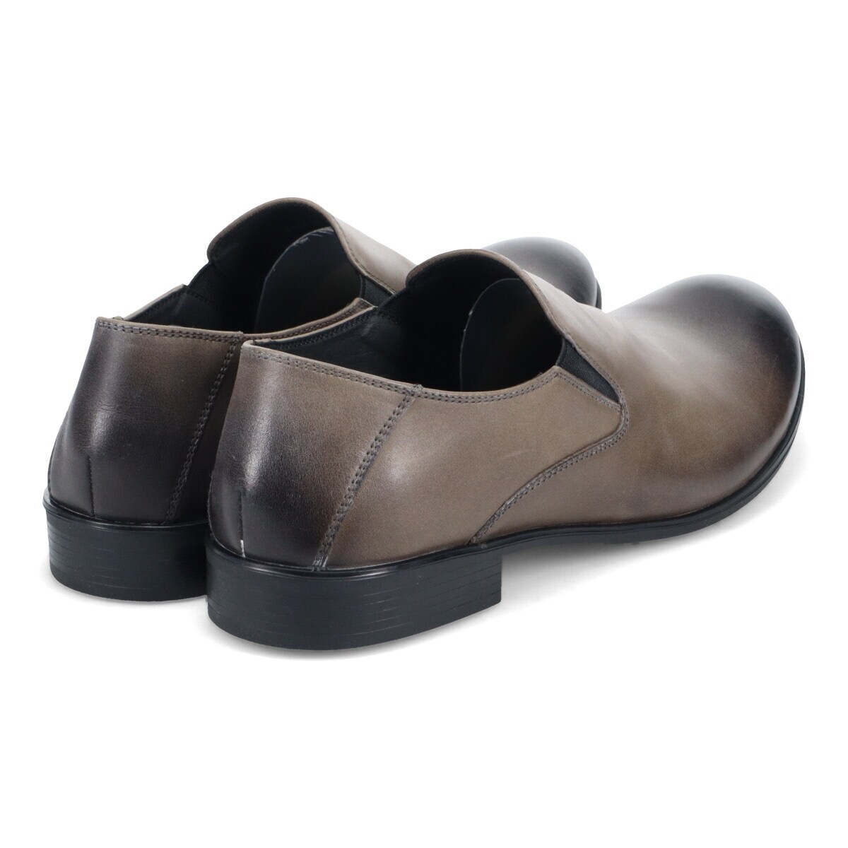 ドレープレザー プレーントゥ スリッポン カジュアルシューズ