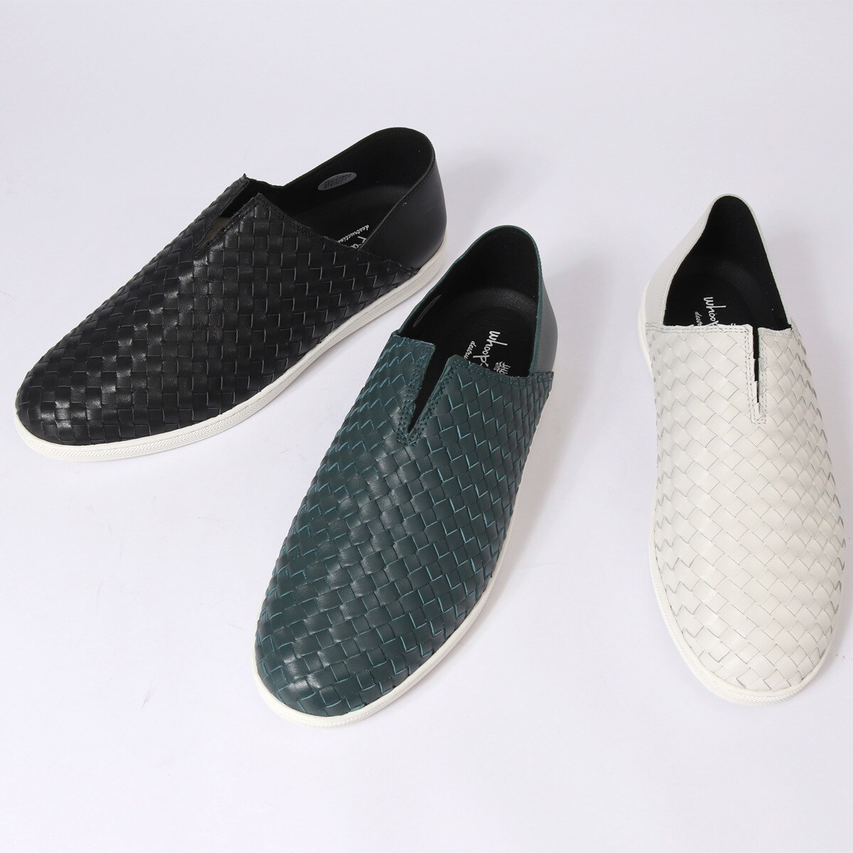 カカトも踏める 2WAY プレーントゥ ローカット レザースニーカー