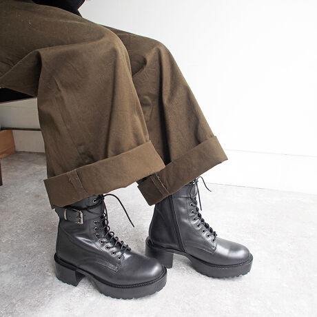 インパクトのあるミリタリー感 厚底コンバットブーツ あしながおじさん Ashinaga Ojisan ファッション通販 マルイウェブチャネル
