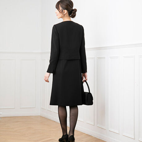 喪服 礼服 ブラックフォーマル ノーカラージャケット フレアワンピース フォーマルスーツ フォルムフォルマ Form Forma ファッション通販 マルイウェブチャネル